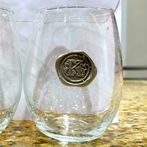 Southern Jubilee - New, Stemless Wine Glass-Initial K